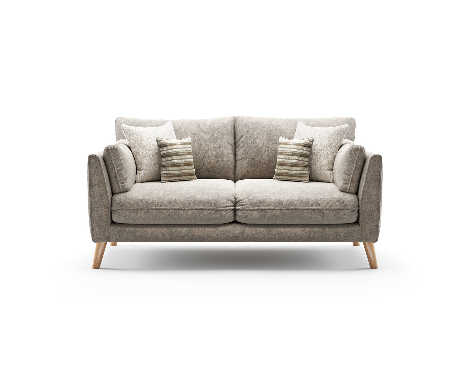 Palermo Truffle Chenille Fabric 2 Seater Sofa