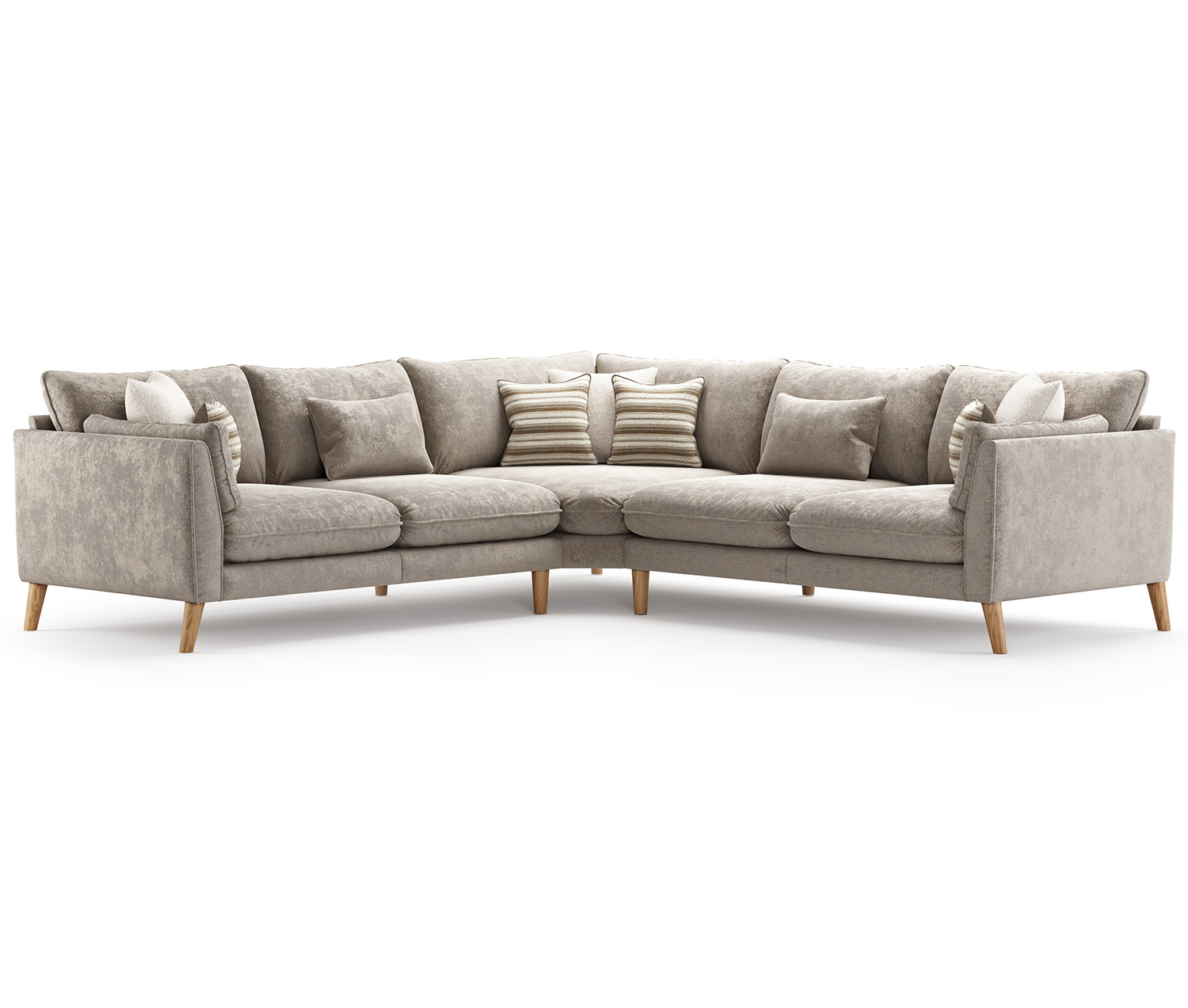 Palermo Truffle Chenille Fabric Corner Sofa
