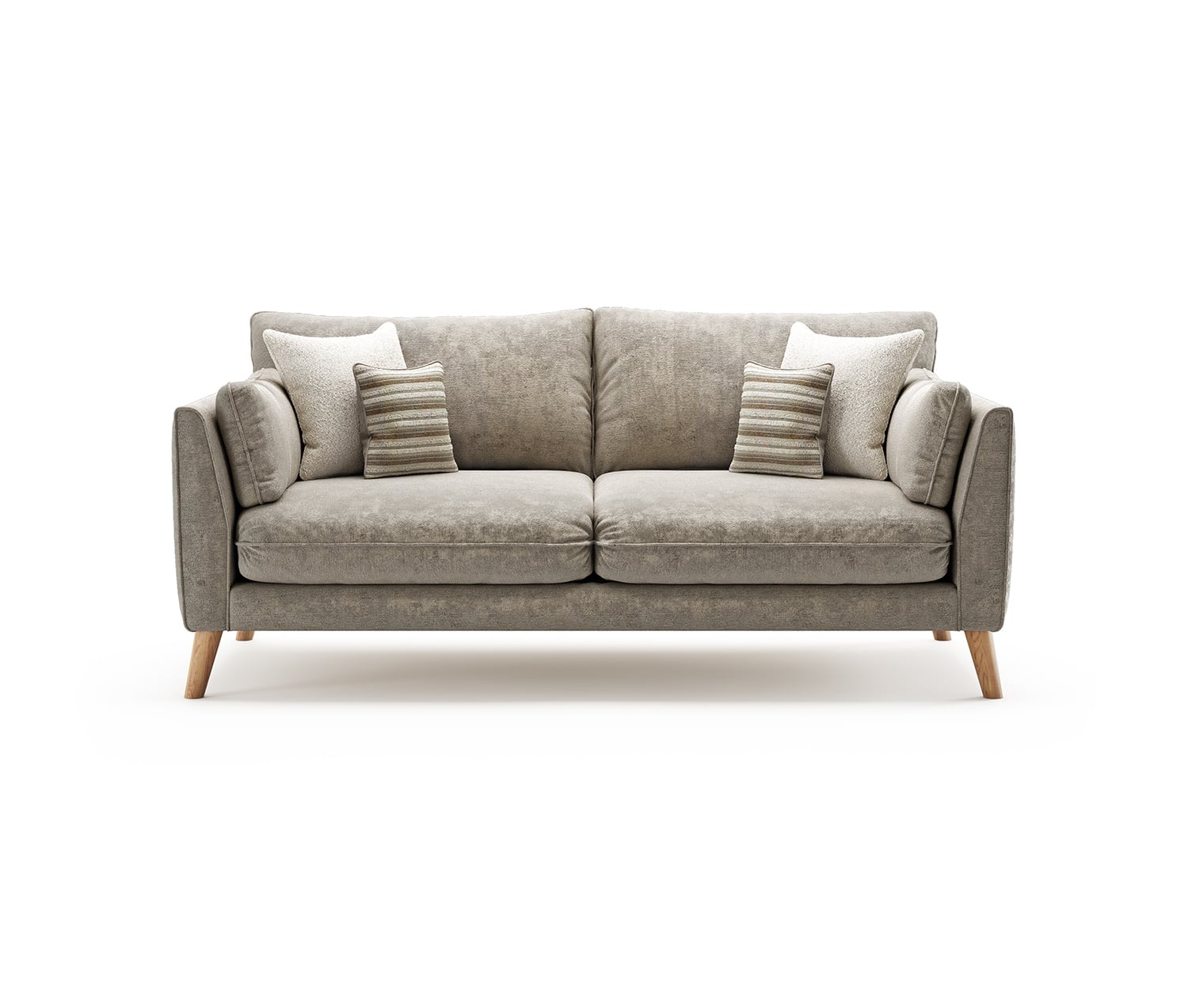 Palermo Truffle Chenille Fabric 3 Seater Sofa
