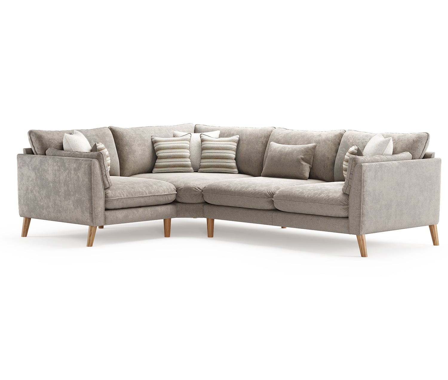 Palermo Truffle Chenille Fabric Left Hand Facing Corner Sofa