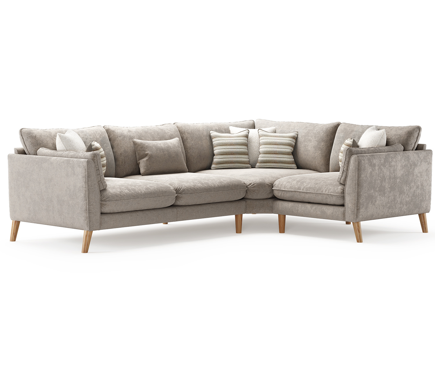 Palermo Truffle Chenille Fabric Right Hand Facing Corner Sofa