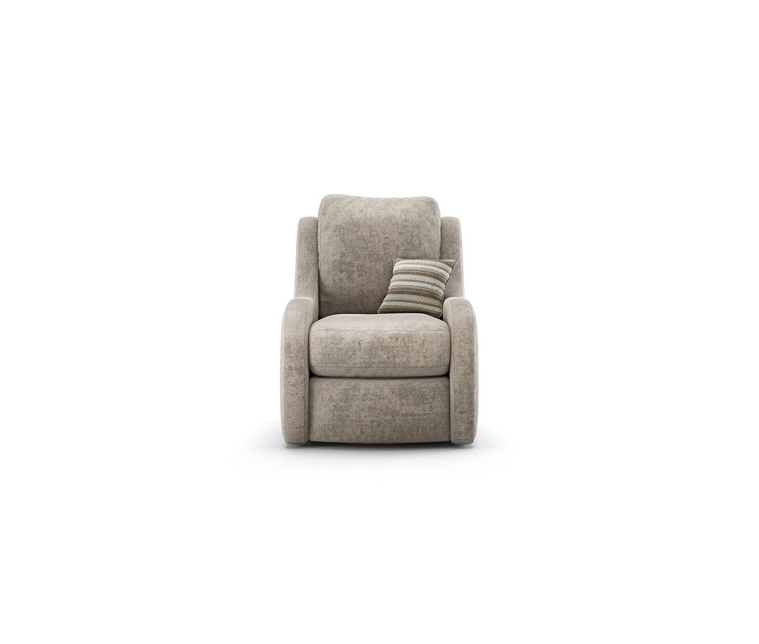 Palermo Truffle Chenille Fabric High Back Swivel Armchair