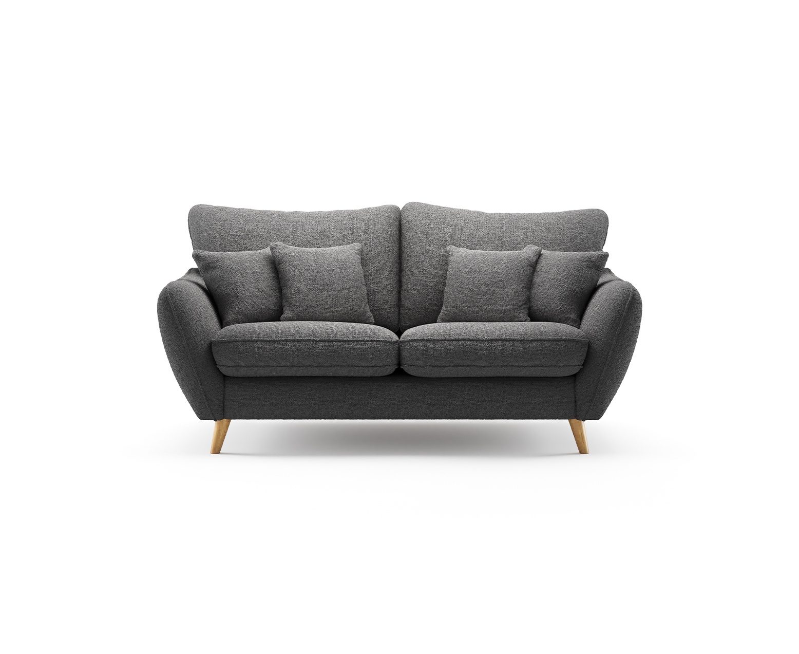 Palma Charcoal Chenille Fabric 2 Seater Sofa