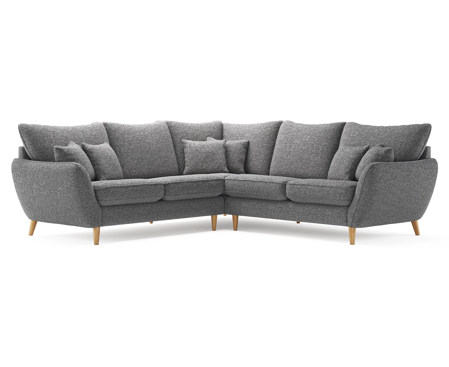 Palma Charcoal Chenille Fabric Corner Sofa