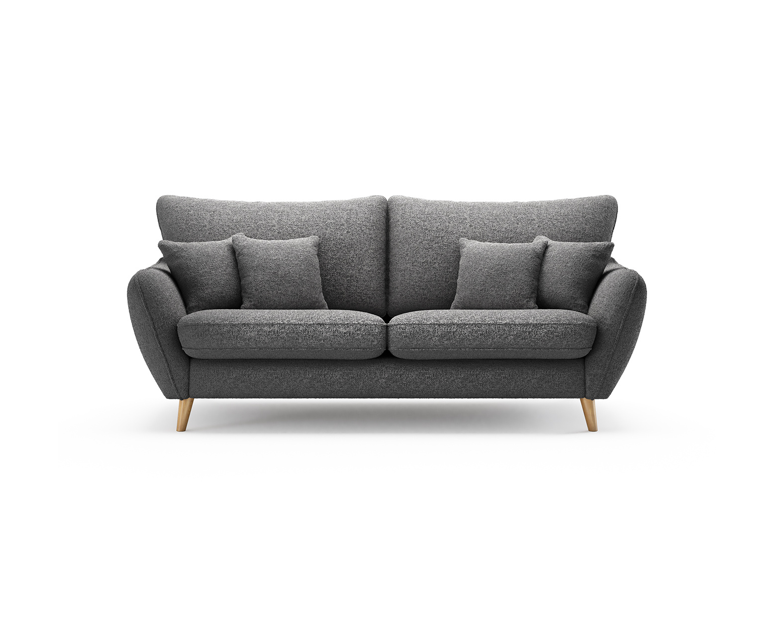 Palma Charcoal Chenille Fabric 3 Seater Sofa