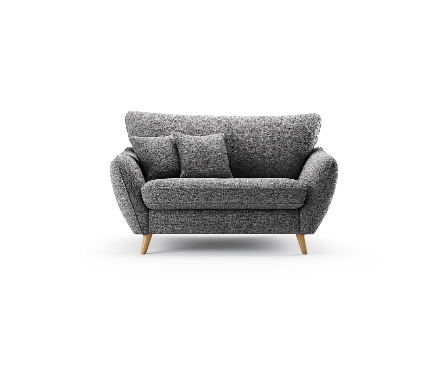 Palma Charcoal Chenille Fabric Love Chair