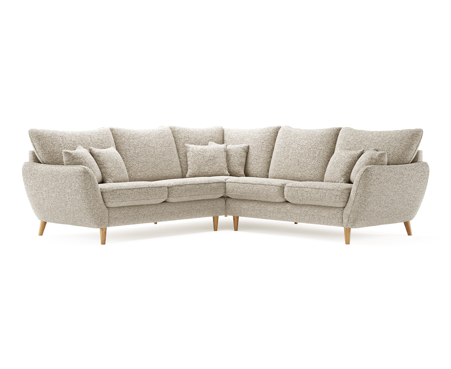 Palma Natural Chenille Fabric Corner Sofa