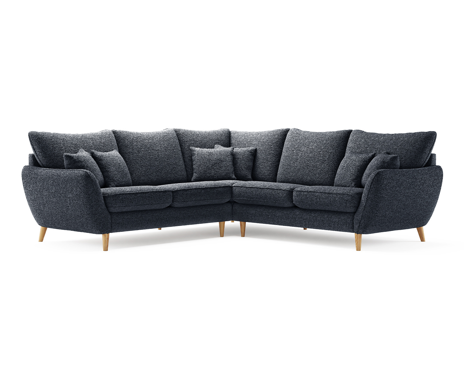 Palma Navy Chenille Fabric Corner Sofa