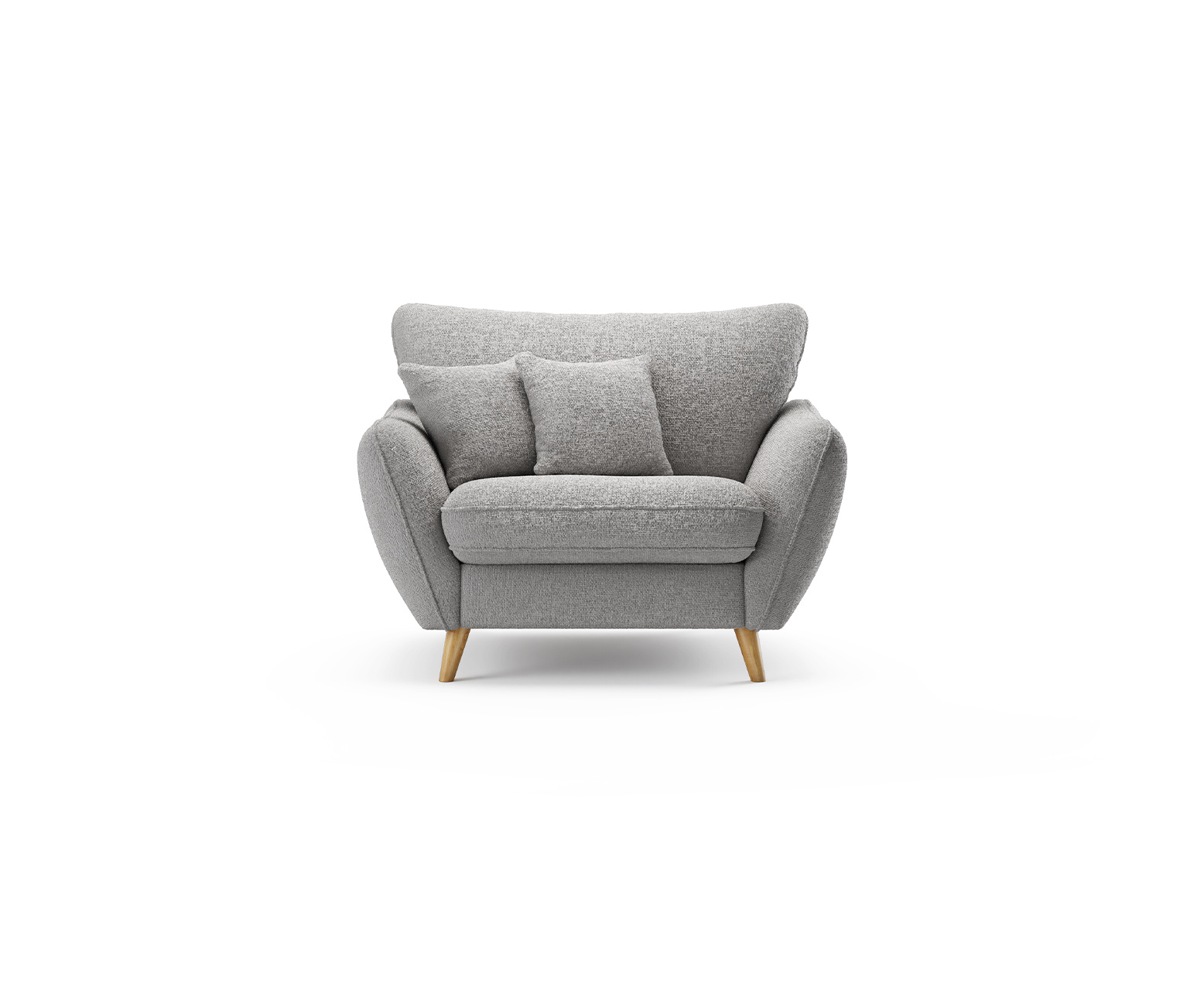 Palma Silver Chenille Fabric Armchair