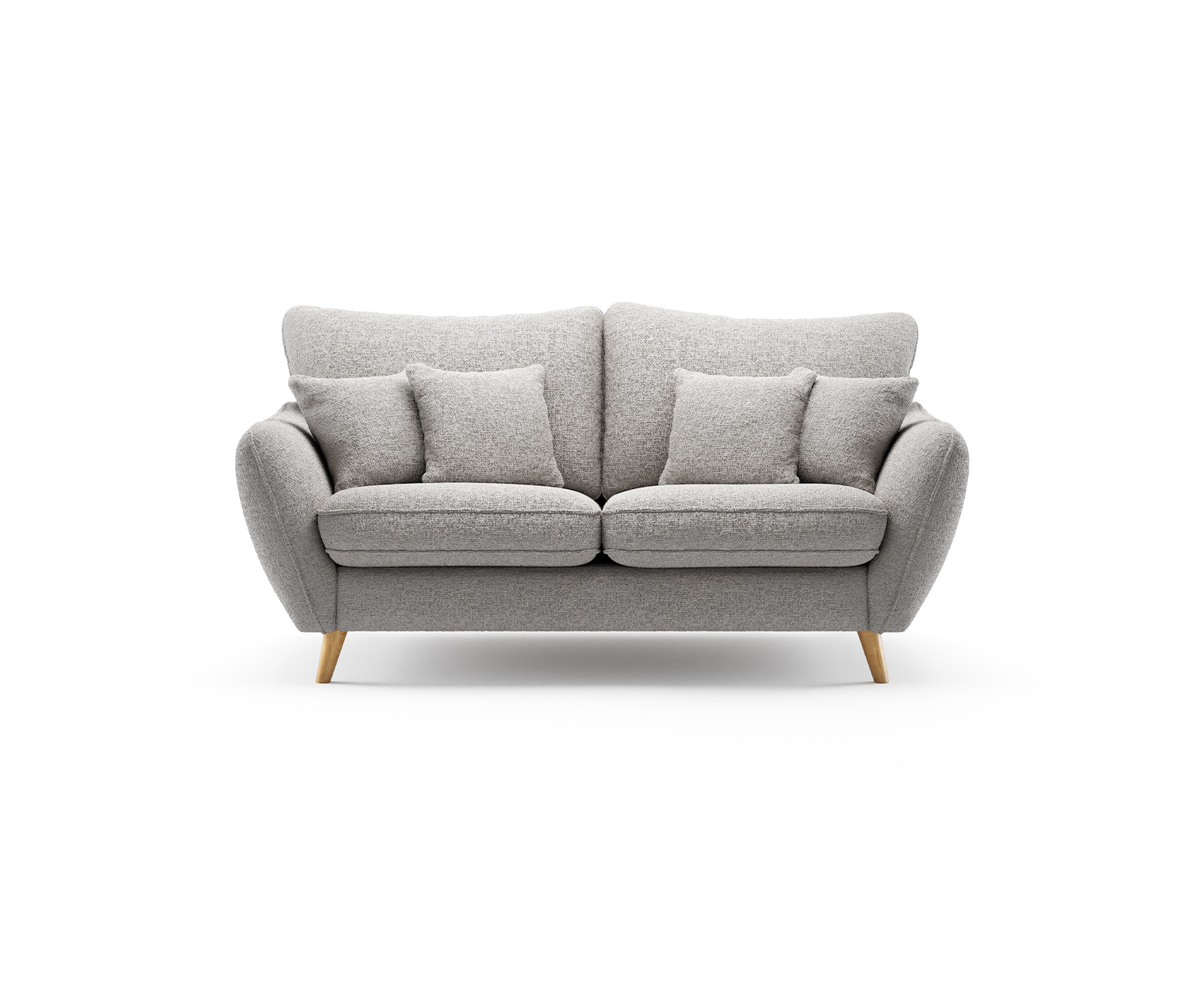 Palma Silver Chenille Fabric 2 Seater Sofa