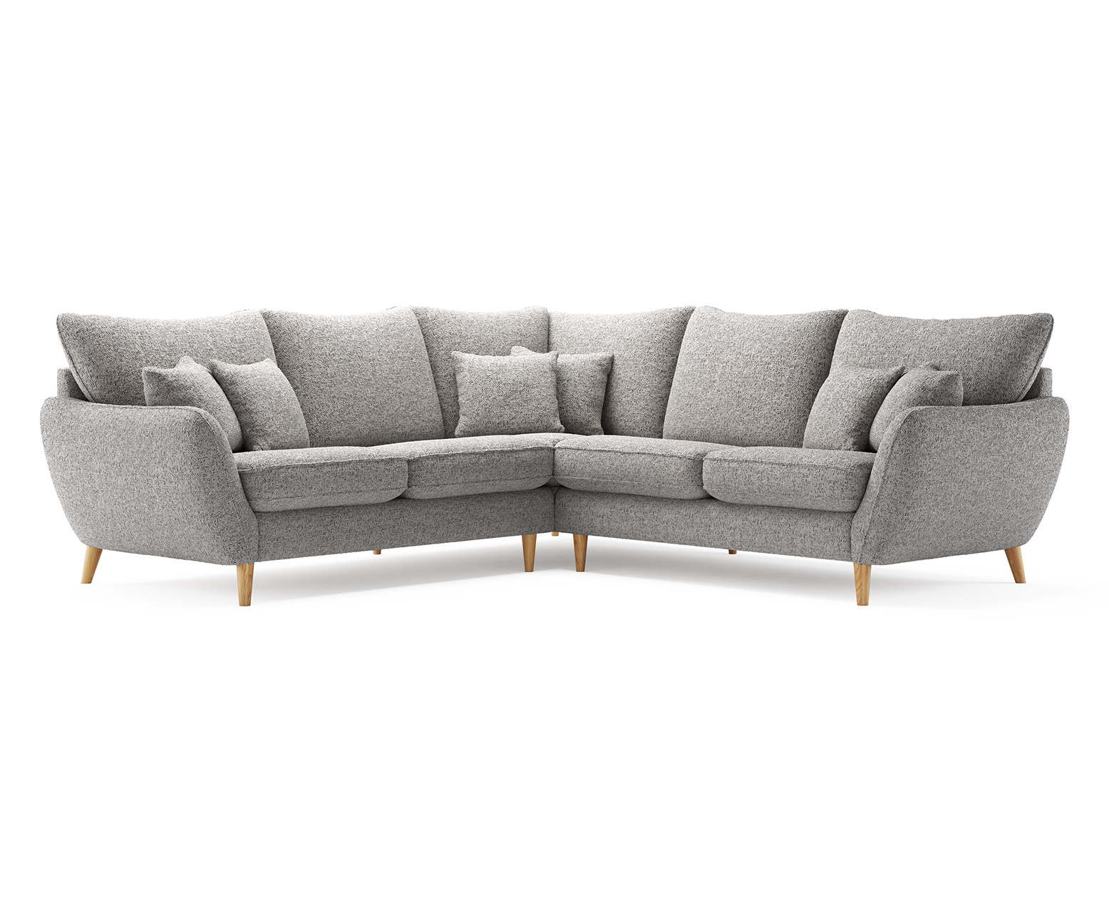 Palma Silver Chenille Fabric Corner Sofa