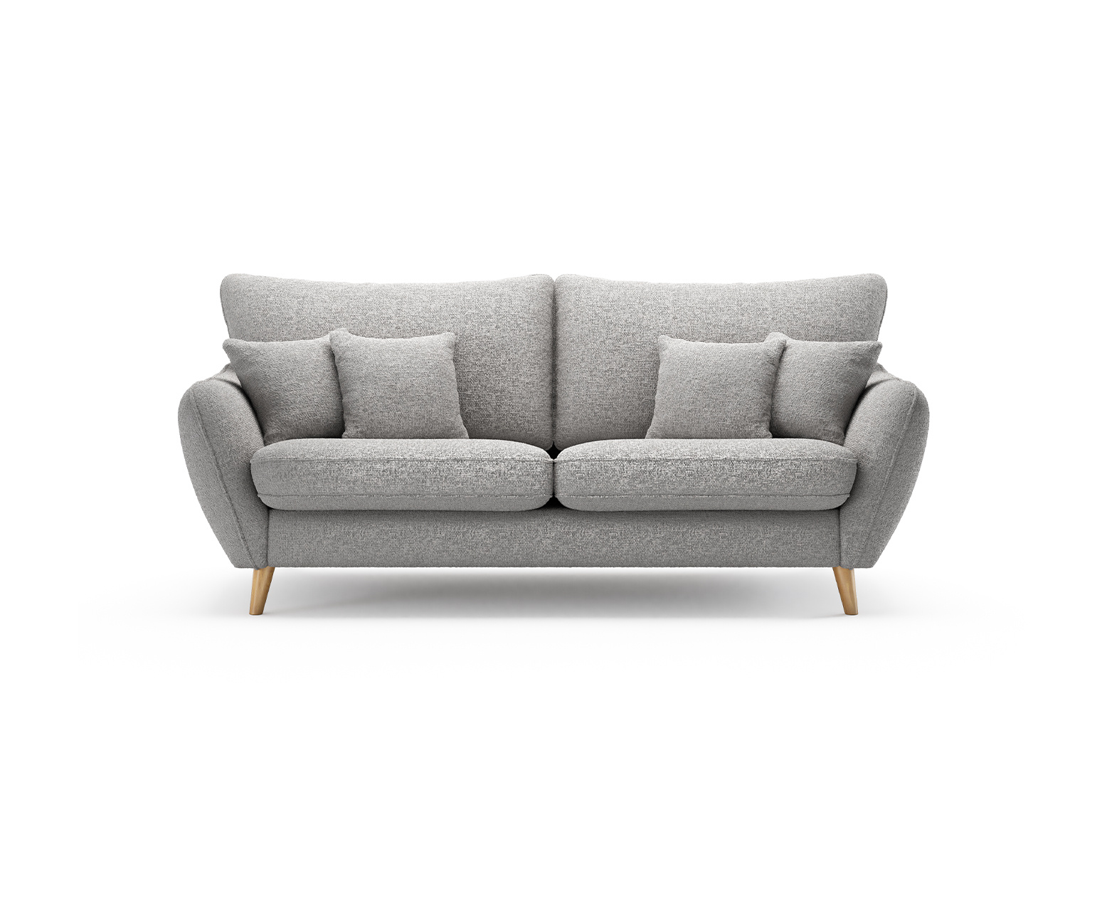 Palma Silver Chenille Fabric 3 Seater Sofa