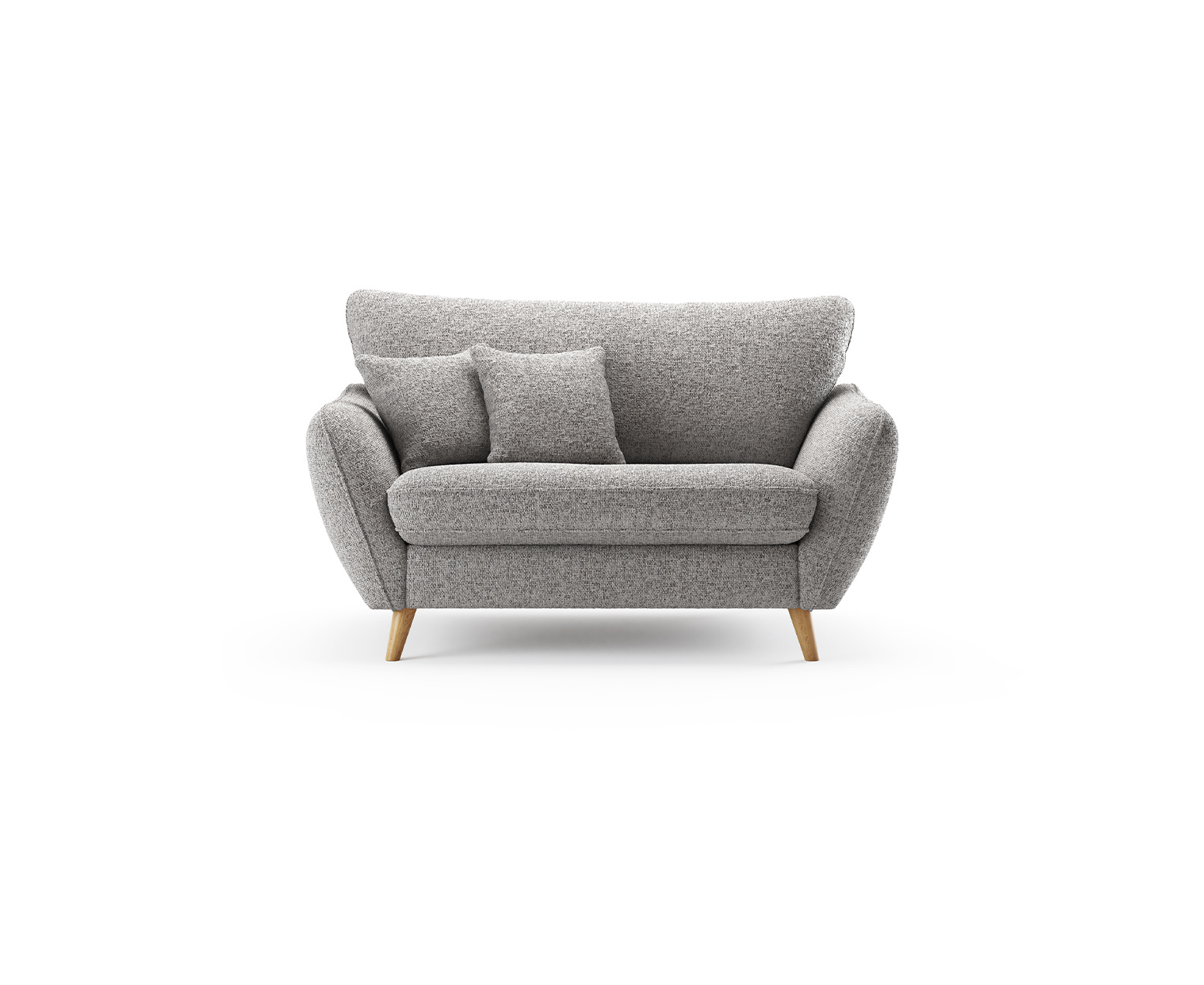 Palma Silver Chenille Fabric Love Chair