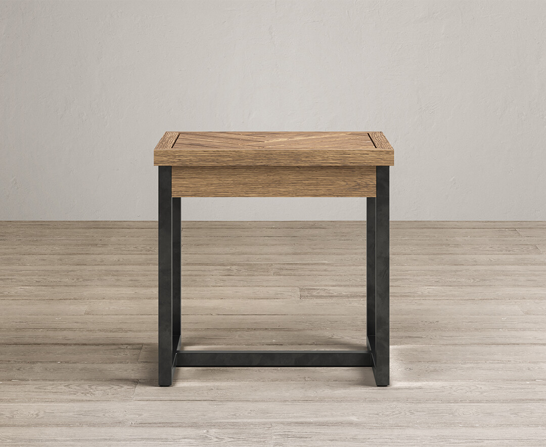 Herringbone Solid Oak Dressing Table Stool