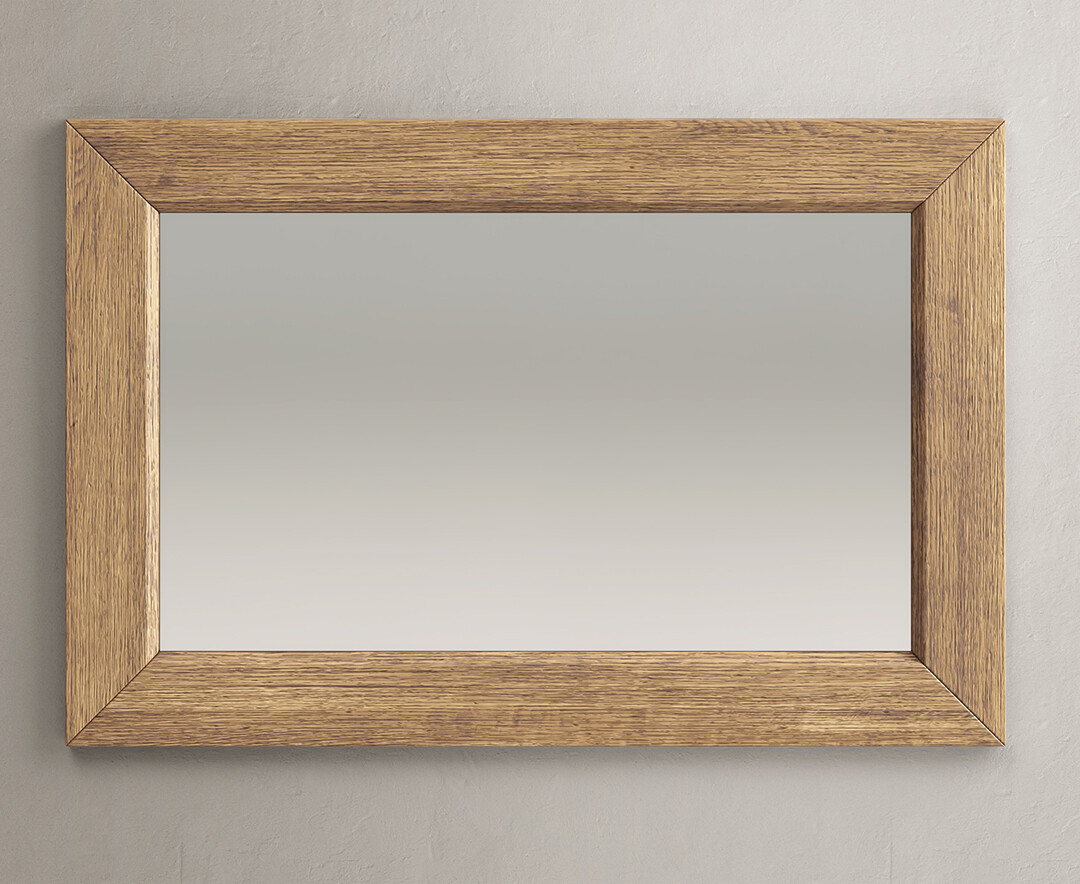 Herringbone Solid Oak Wall Mirror thumbnail