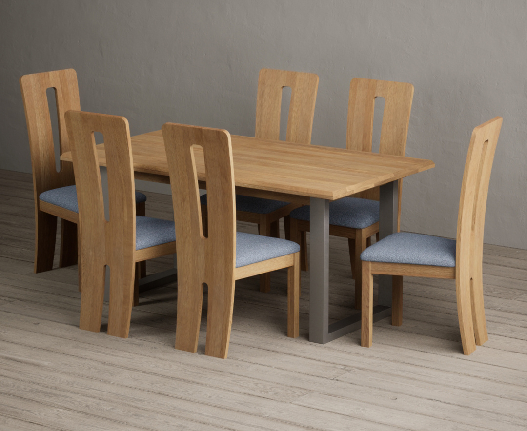 Parker 160cm Solid Oak Dining Table with 4 Brown Lucca Chairs