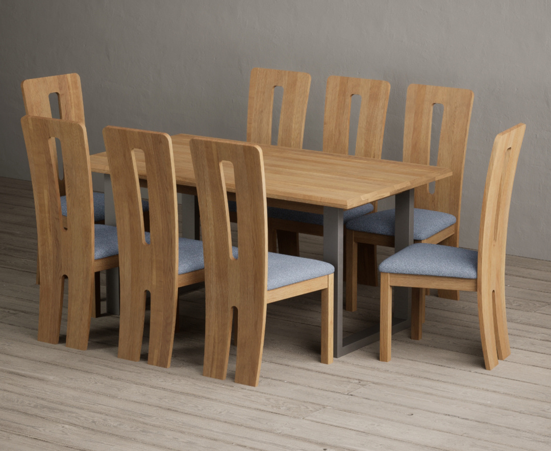 Parker 160cm Solid Oak Dining Table with 4 Brown Lucca Chairs
