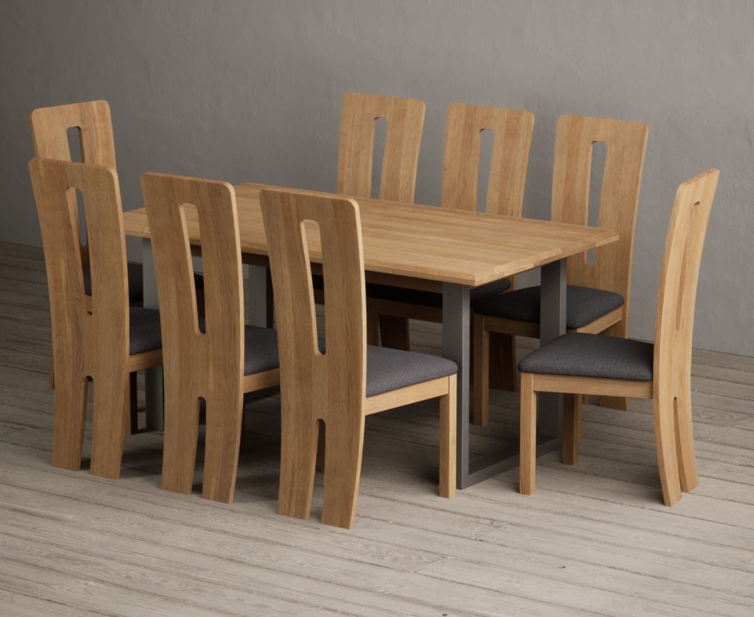 Parker 160cm Solid Oak Dining Table with 4 Brown Lucca Chairs