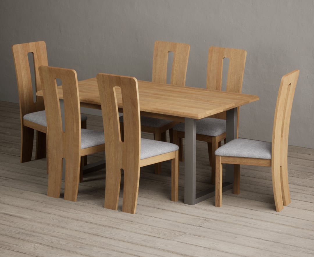 Parker 160cm Solid Oak Dining Table with 4 Brown Lucca Chairs
