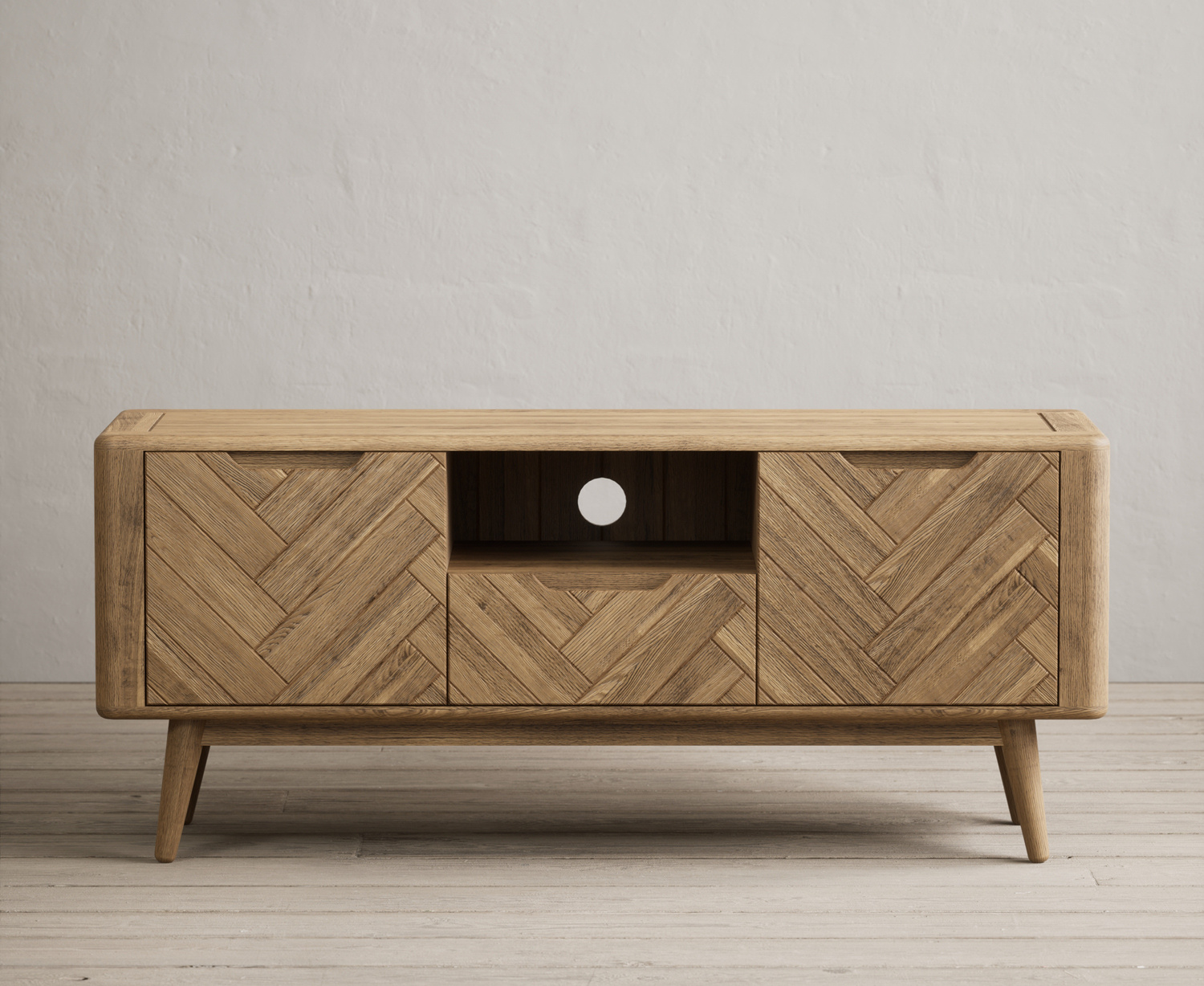 Parven Solid Oak Large Tv Cabinet