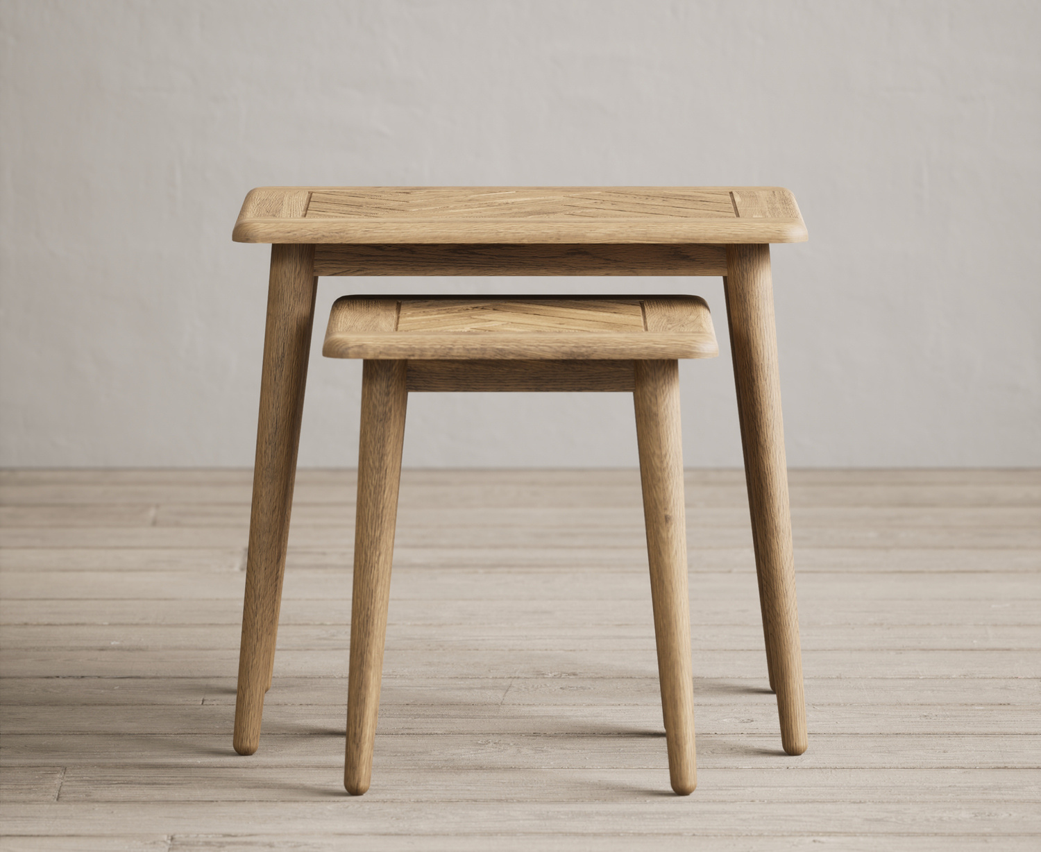 Parven Solid Oak Nest Of Tables