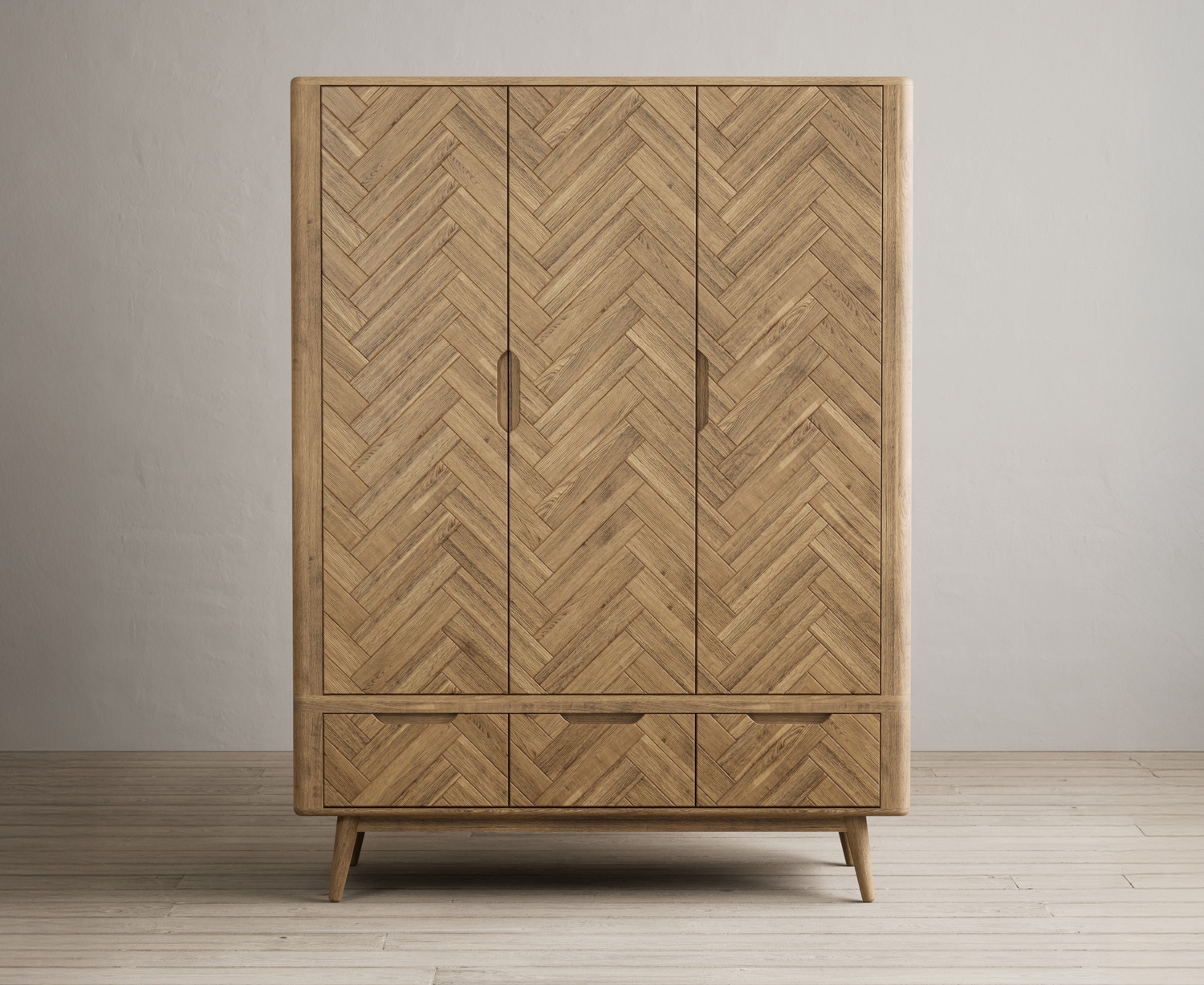 Parven Solid Oak Triple Wardrobe