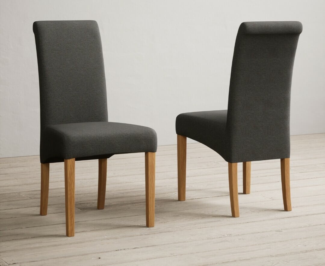 Helmsley 150cm Round Oak Dining Table with 6 Natural Scroll Back Chairs
