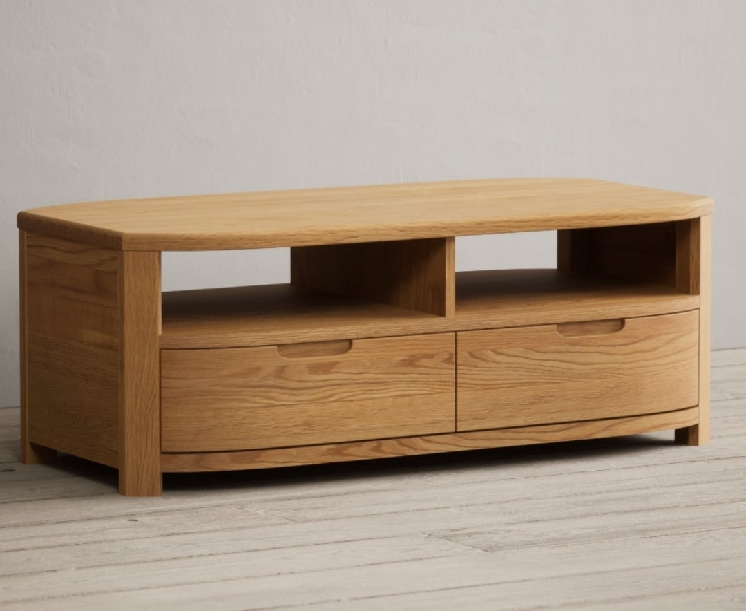 Somerton Curved Solid Oak 4 Drawer Coffee Table