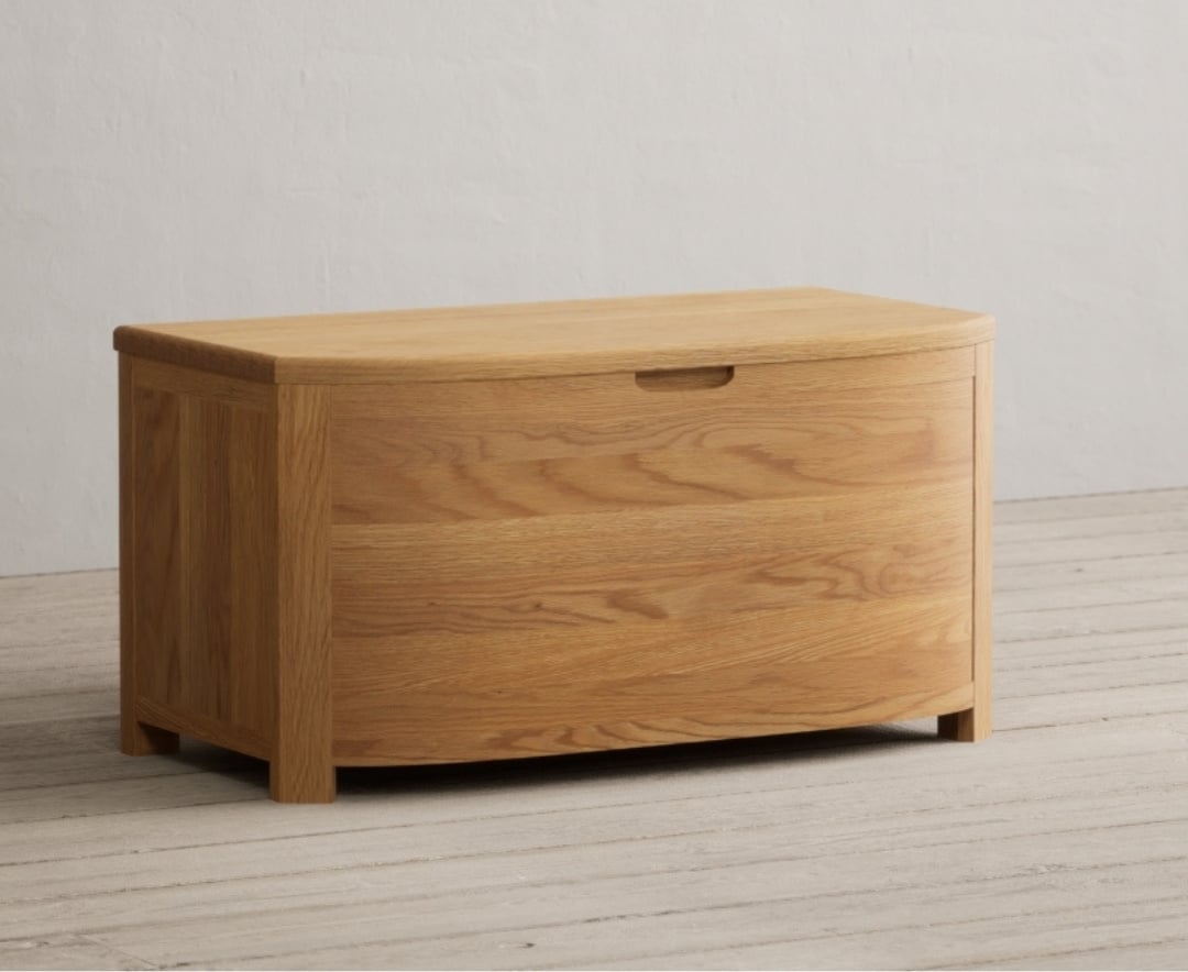 Somerton Curved Solid Oak Blanket Box