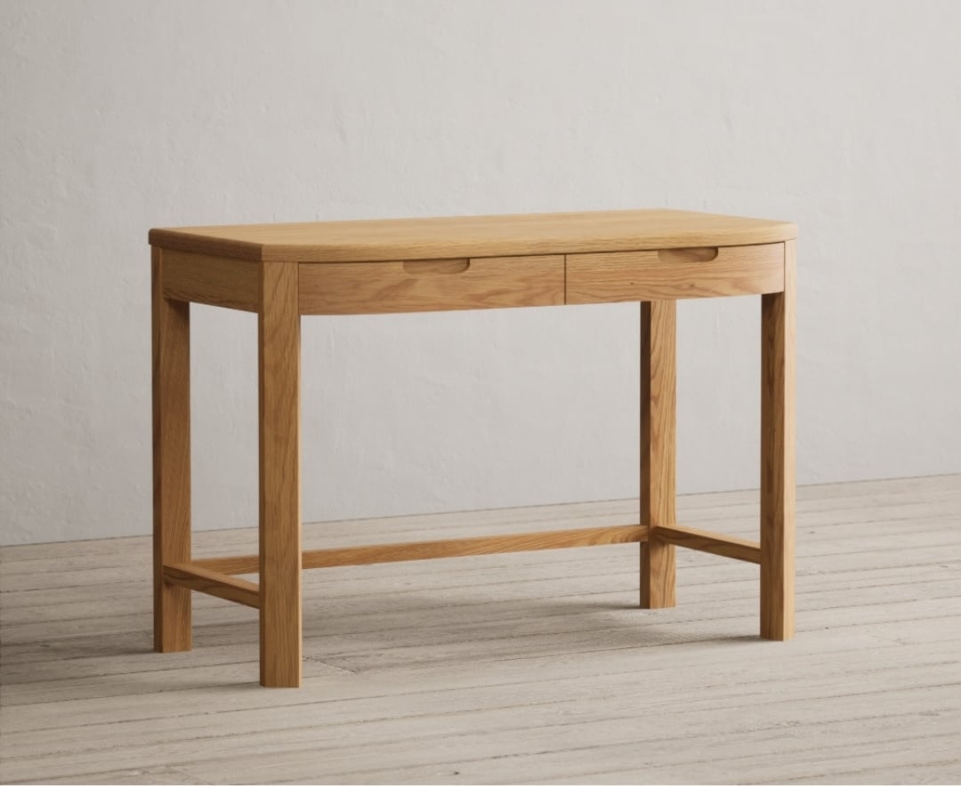 Somerton Curved Solid Oak Compact Desk