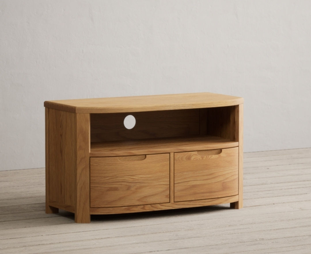 Somerton Curved Solid Oak Small Tv Unit