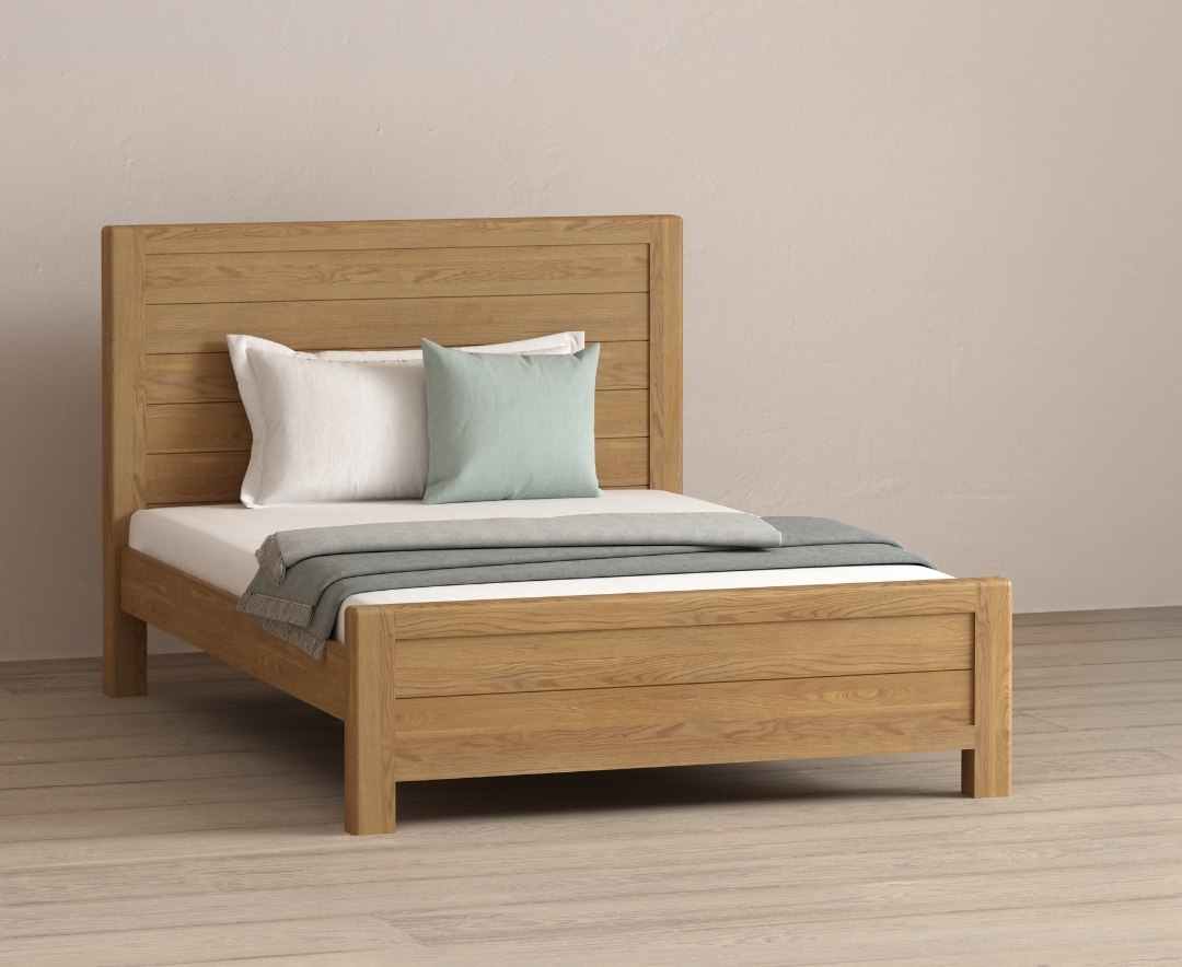 Somerton Curved Solid Oak Double Bed