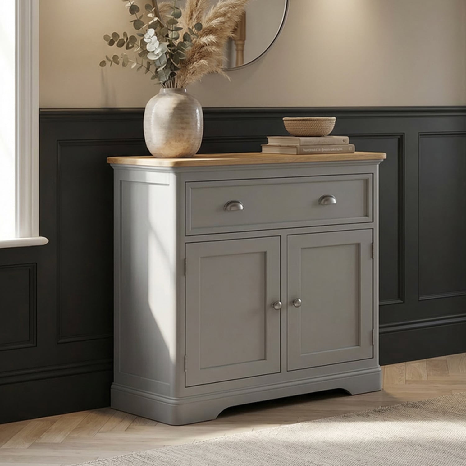 Felton Oak and Light Grey Painted Hallway Sideboard