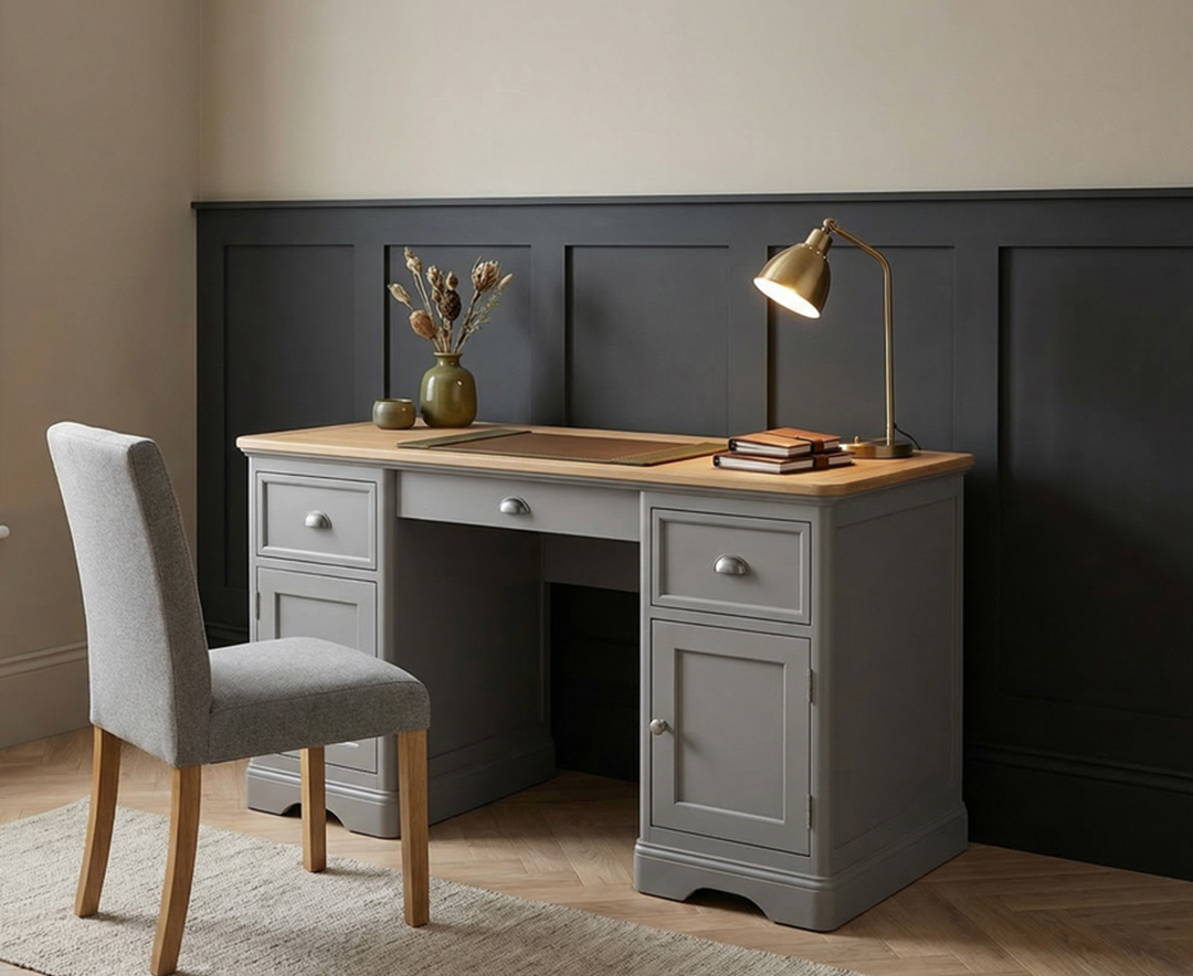 Felton Light Grey Painted Computer Desk