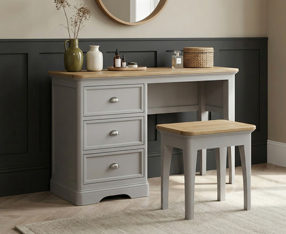 Felton Light Grey Painted Dressing Table Stool