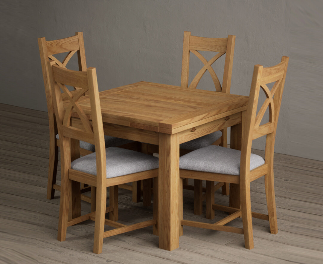 York 150cm Solid Oak Dining Table and 150 Oak Benches