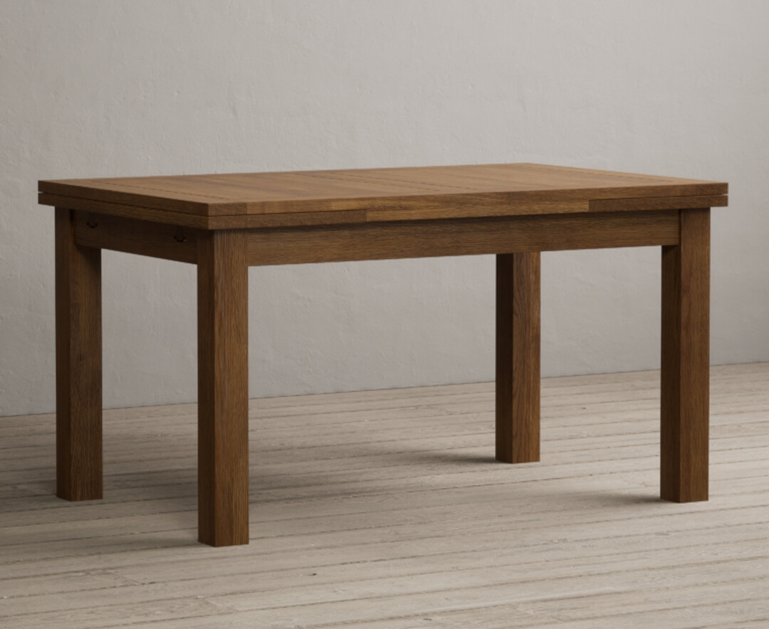 Extending Buxton 140cm Rustic Solid Oak Dining Table