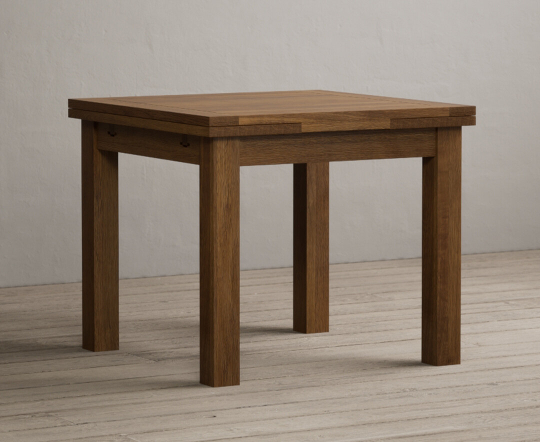 Extending Buxton 90cm Rustic Solid Oak Dining Table