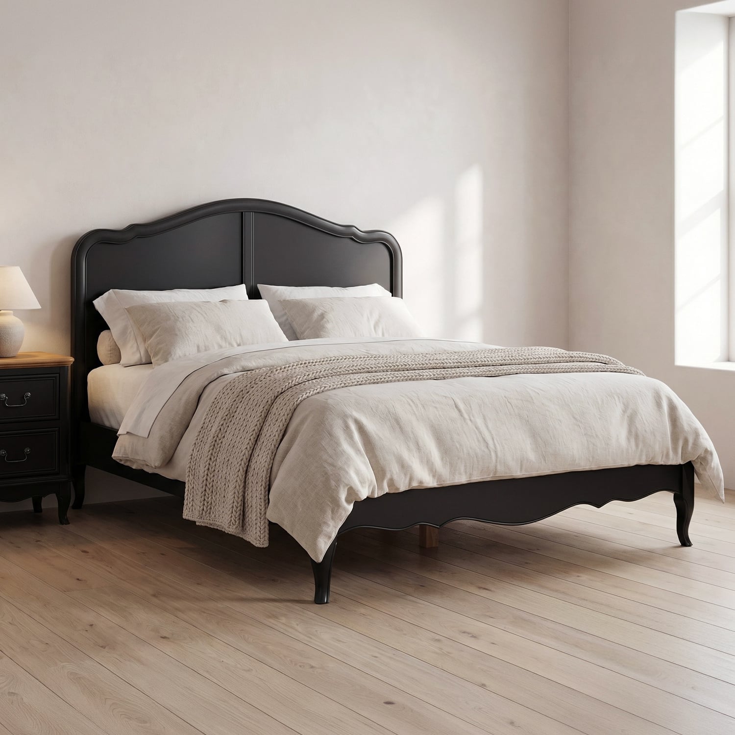 Chateau Noir Oak and Black Painted King Size Bed