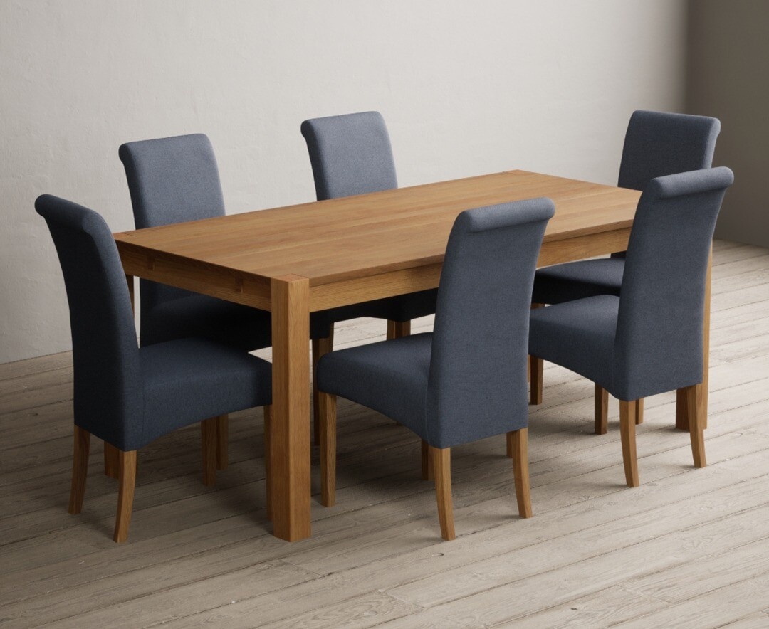 York 150cm Solid Oak Dining Table with 4 Light Grey York Chairs and 2 Oak Benches