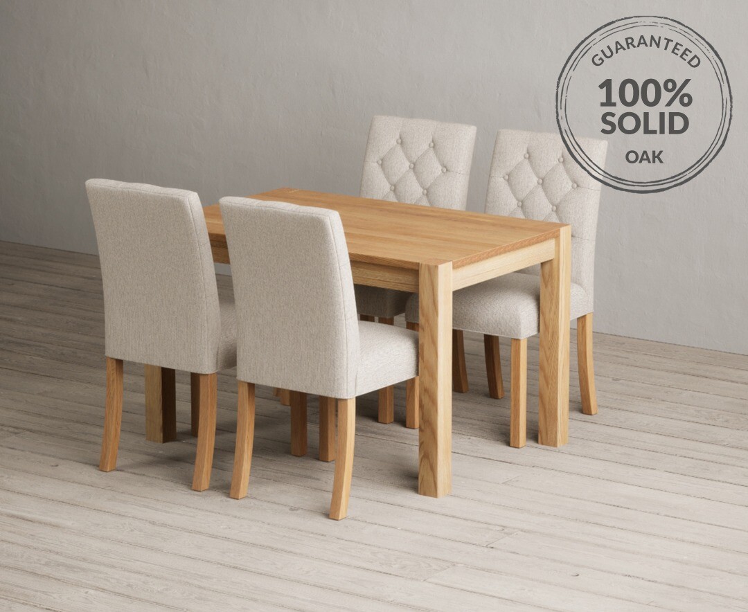 Thetford 120cm Solid Dining Table Isabella Fabric Chairs