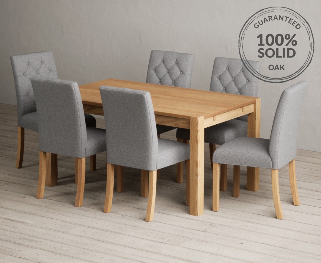 Thetford 150cm Solid Dining Table Isabella Fabric Chairs