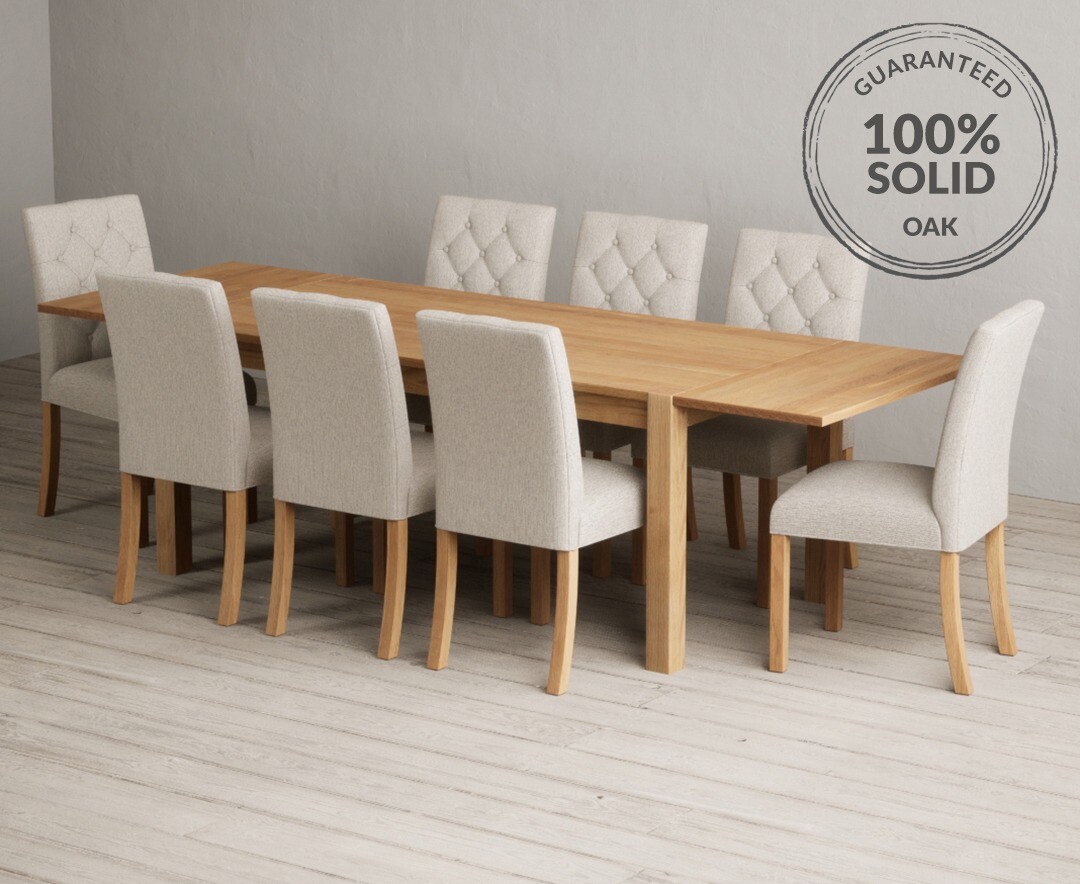 Extending Thetford 180cm Solid Dining Table Isabella Fabric Chairs