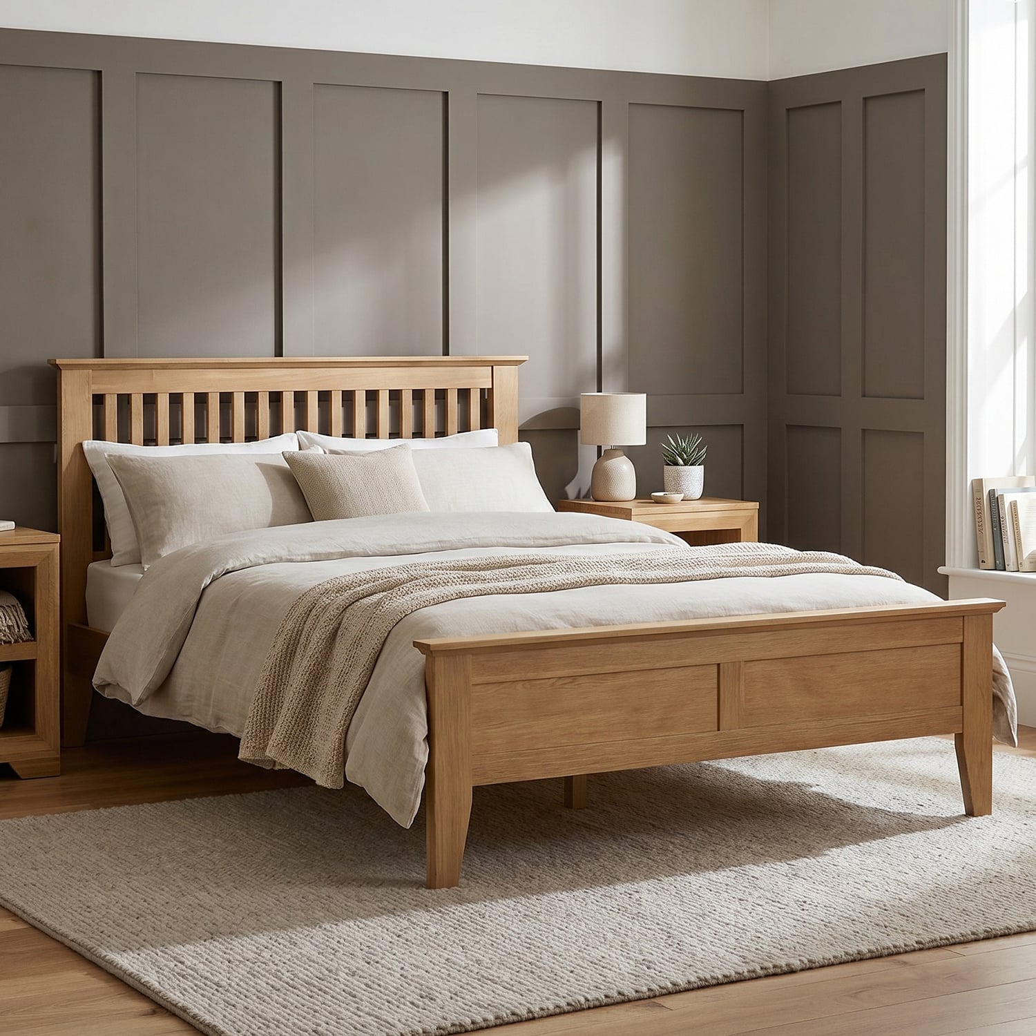 Tilt 100% Solid Oak Double Bed