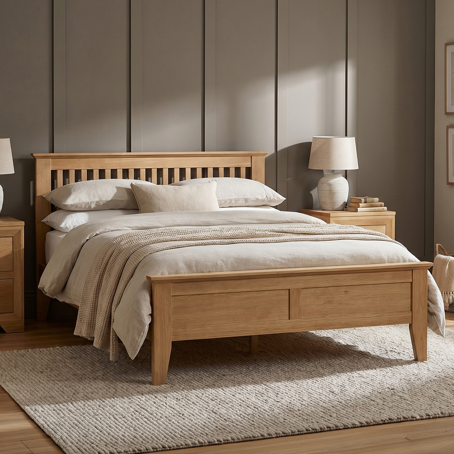 Tilt 100 Solid Oak King Size Bed