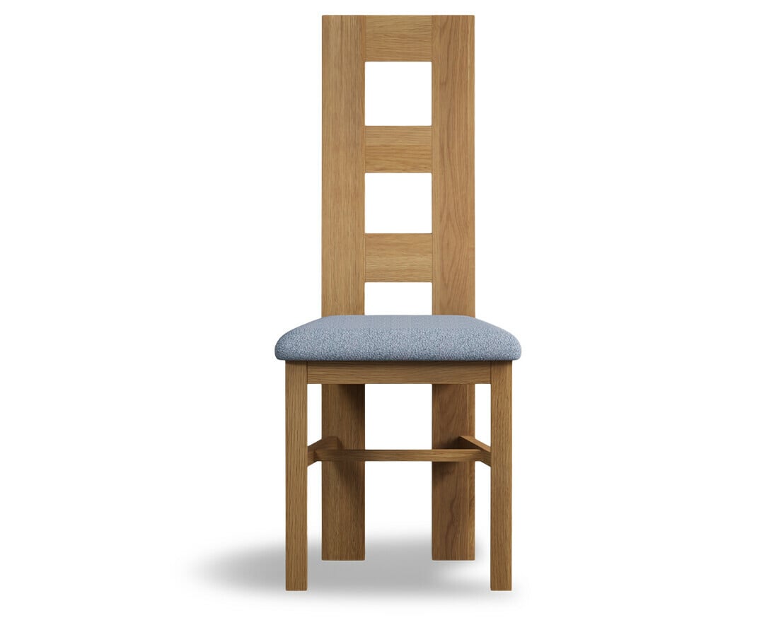 Natural Blue Set of 2 Fabric Dining Chairs