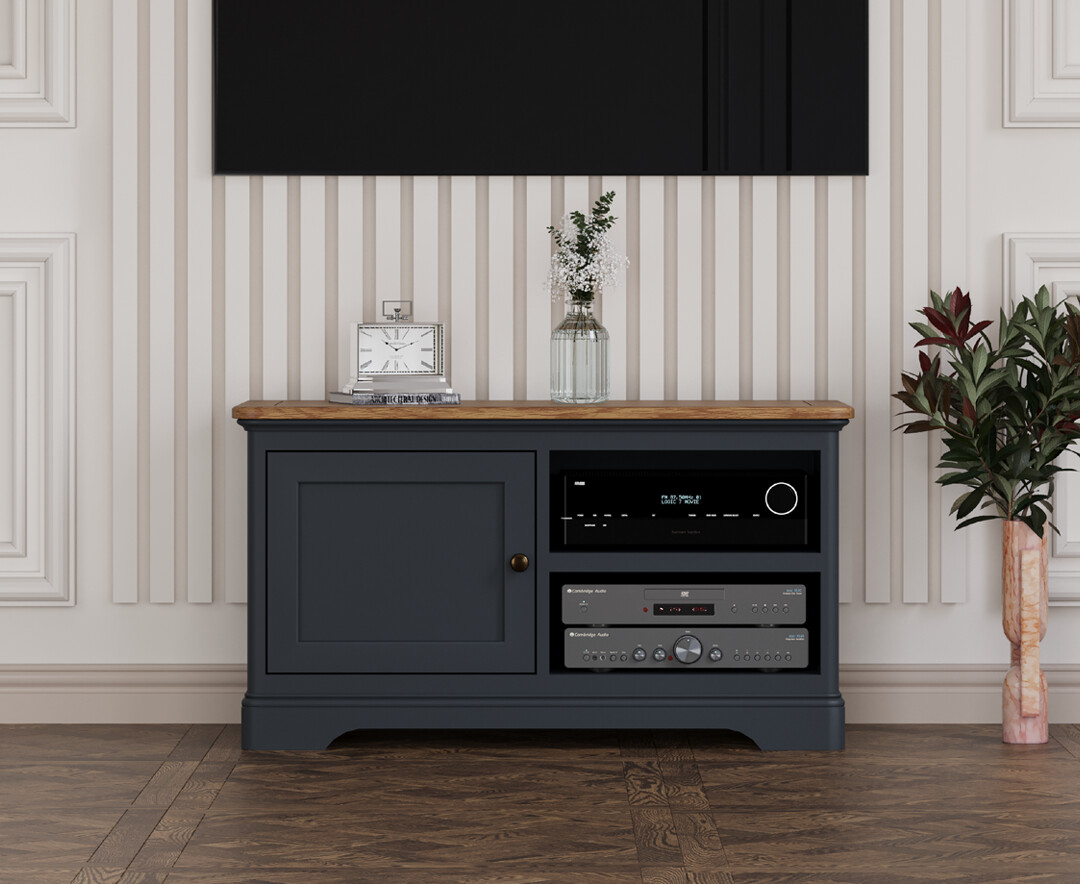 Bridstow Oak and Blue Painted Small TV Cabinet
