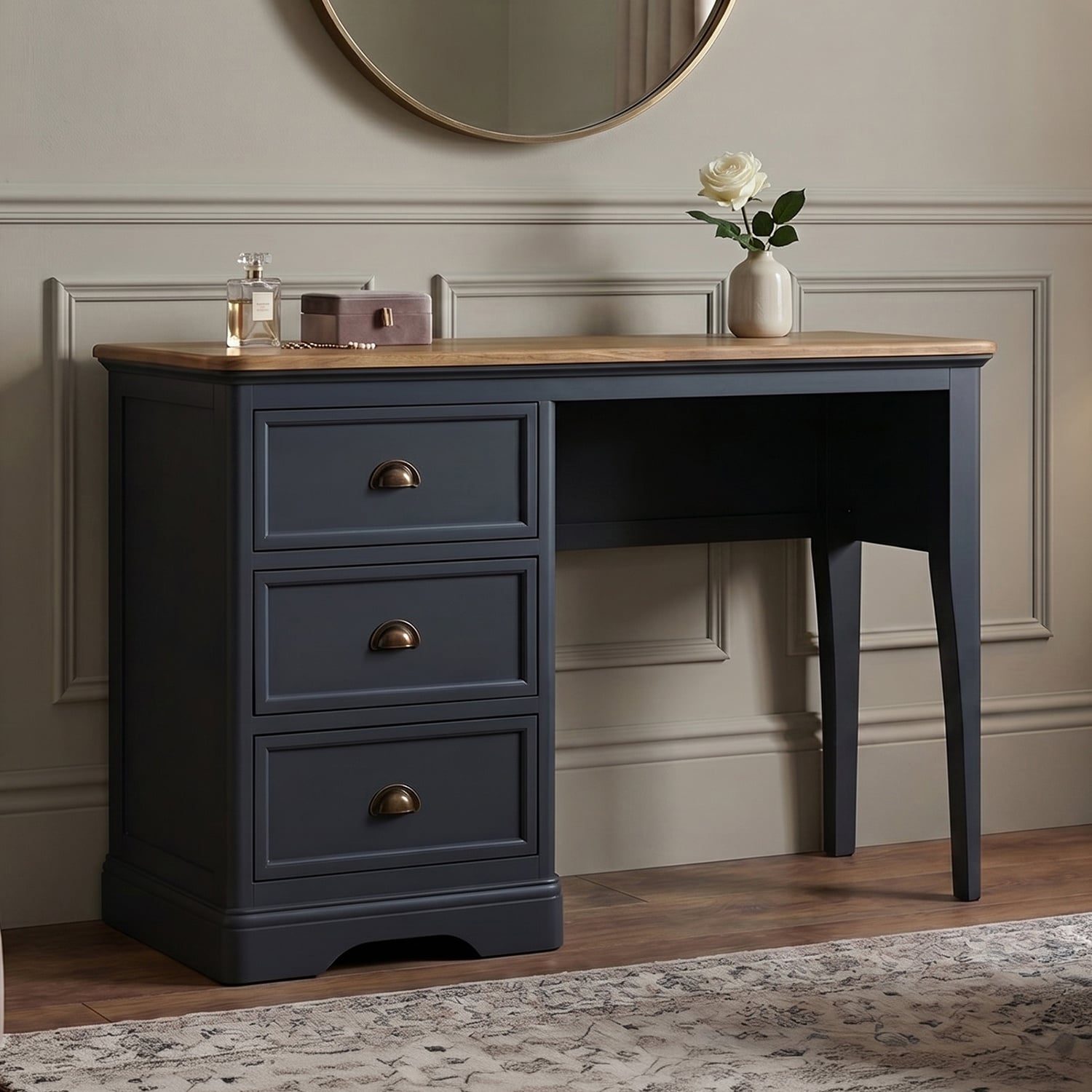Bridstow Oak and Blue Painted Dressing Table