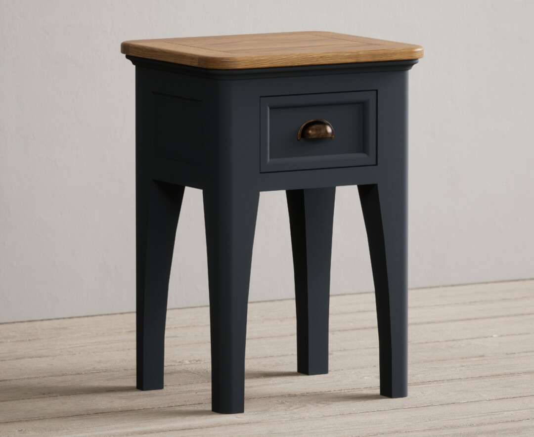 Bridstow Oak And Blue Painted 1 Drawer Bedside Table