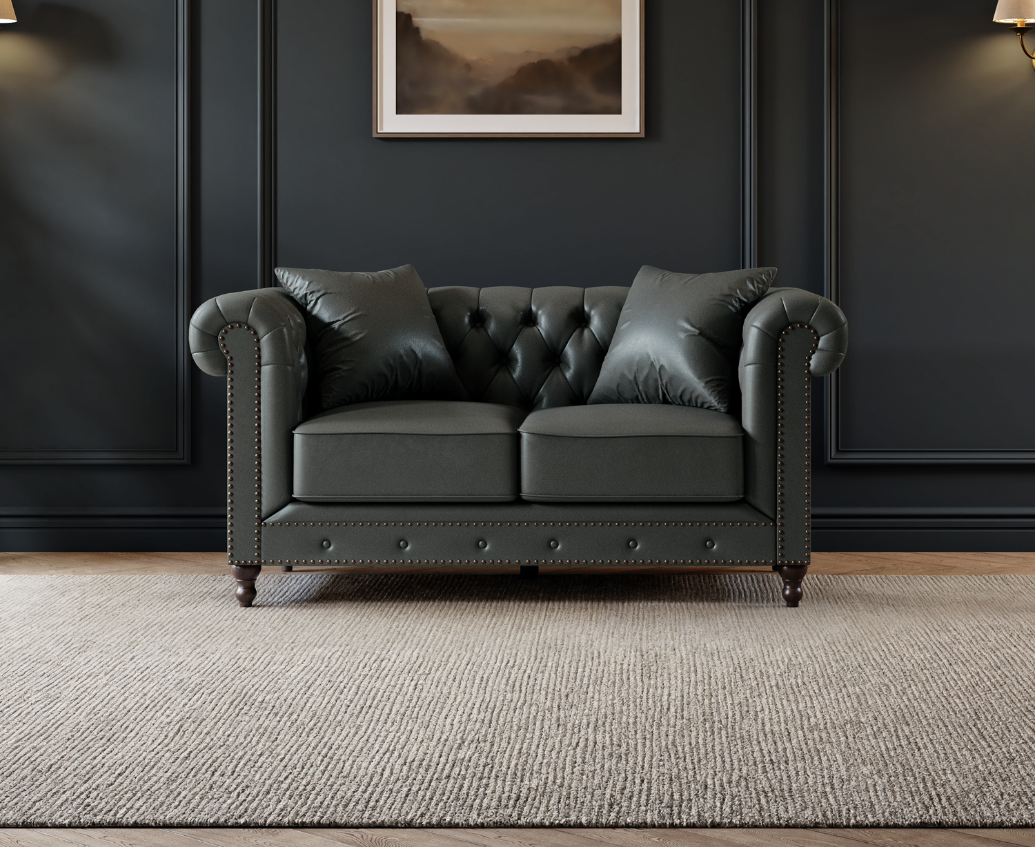 Click to view product details and reviews for Westminster Chesterfield Grey Leather 2 Seater Sofa. Click to view product details and reviews for Westminster Chesterfield Grey Leather 2 Seater Sofa.